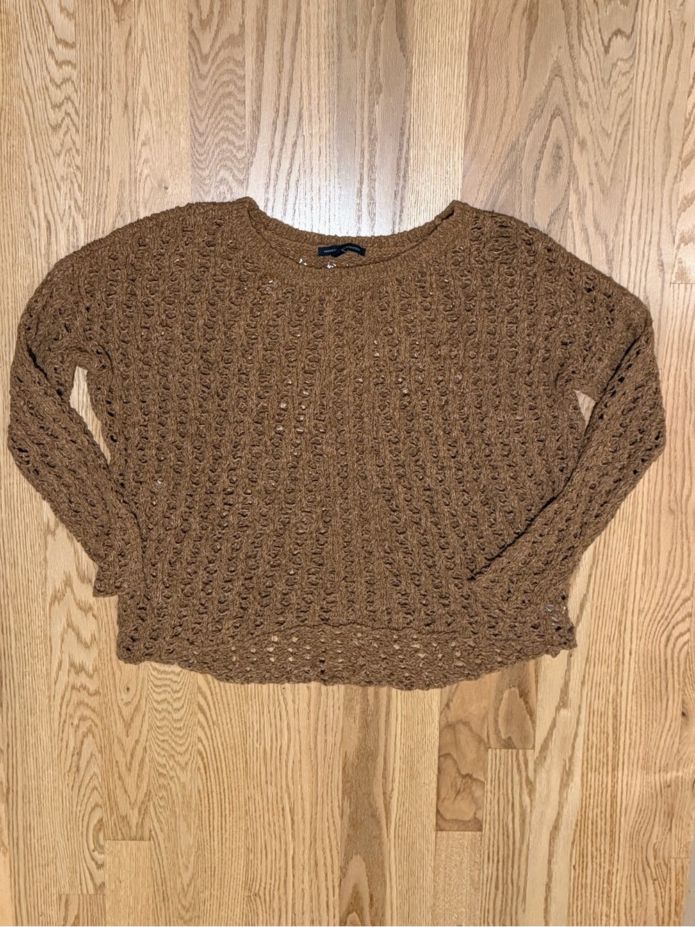 American Eagle Outfitters Open-Knit Tan Sweater